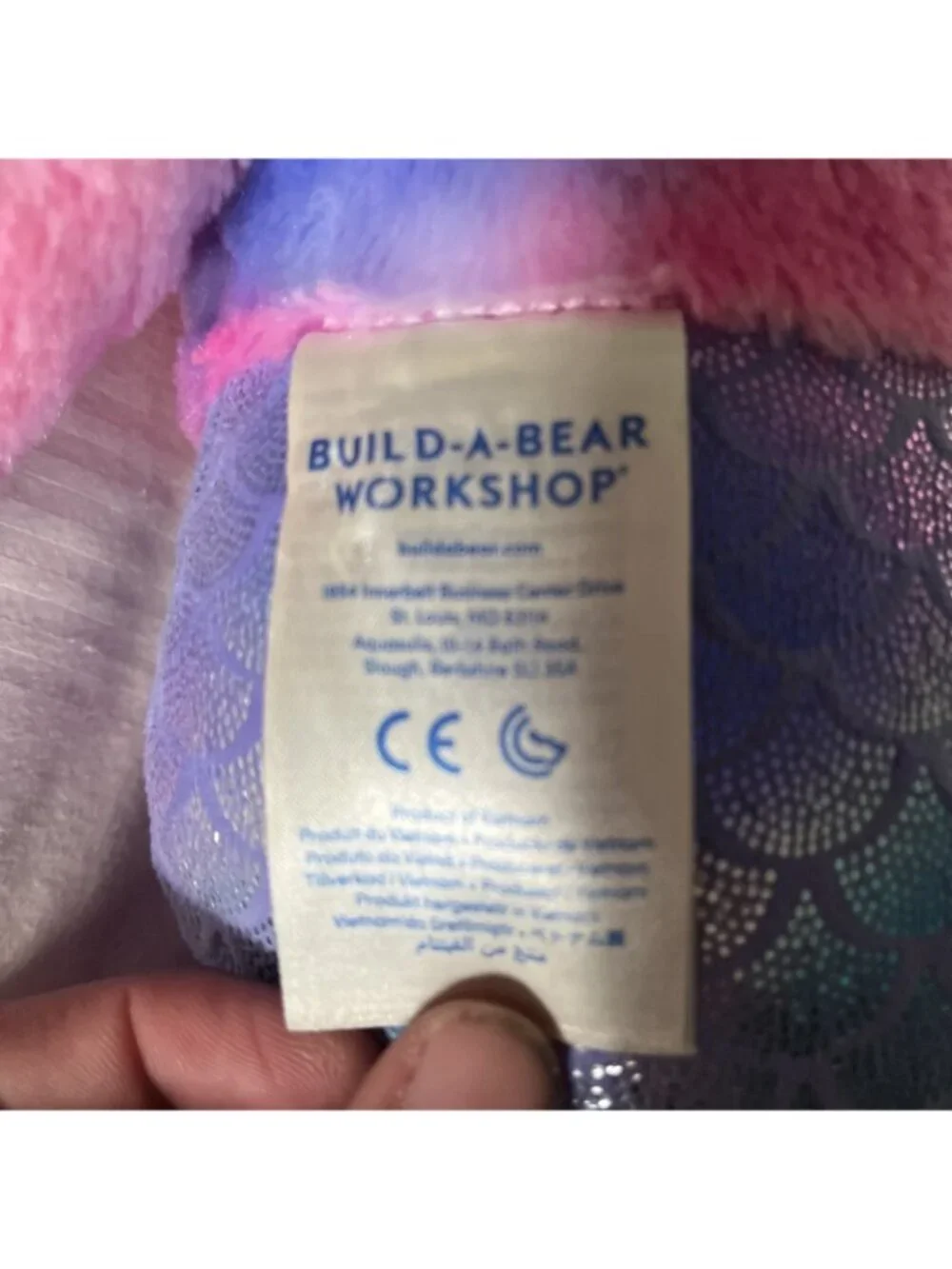 Build a Bear Magical Mer-Bear Mermaid Pink & Purple Plush 16” Stuffy